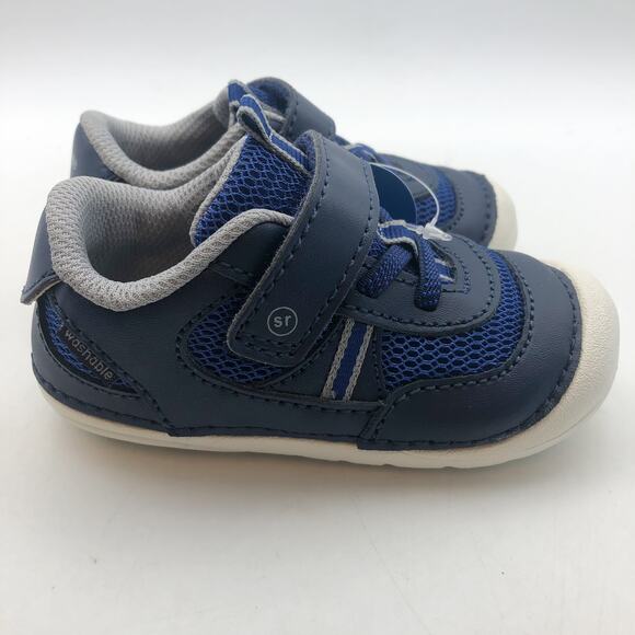 Stride Rite SM Apollo Boys Sneaker Size 3.5 Blue White Kids Shoe NIB - Picture 3 of 11